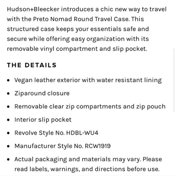 Preto Nomad Round Travel Case in Black
Hudson + Bleecker - Picture 3 of 3